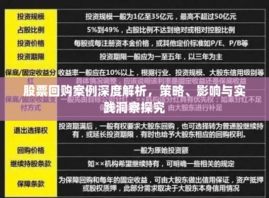股票回購案例深度解析，策略、影響與實踐洞察探究