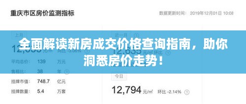 全面解讀新房成交價(jià)格查詢指南，助你洞悉房價(jià)走勢！