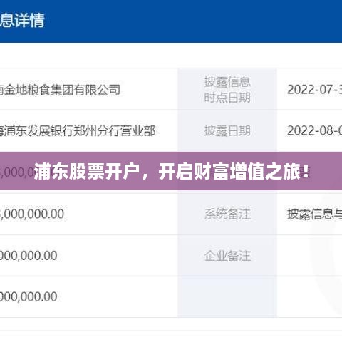 浦東股票開戶，開啟財富增值之旅！