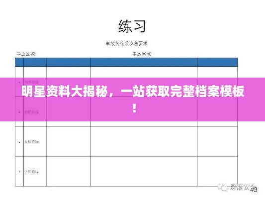 明星資料大揭秘，一站獲取完整檔案模板！