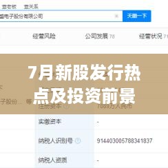 7月新股發(fā)行熱點(diǎn)及投資前景深度解析，上市股票一覽
