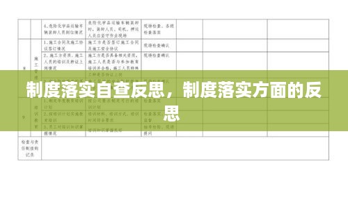 制度落實(shí)自查反思，制度落實(shí)方面的反思 