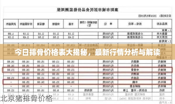 今日排骨價格表大揭秘，最新行情分析與解讀