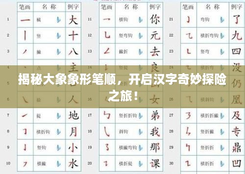揭秘大象象形筆順，開啟漢字奇妙探險(xiǎn)之旅！