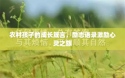 農(nóng)村孩子的成長(zhǎng)箴言，勵(lì)志語(yǔ)錄激勵(lì)心靈之旅