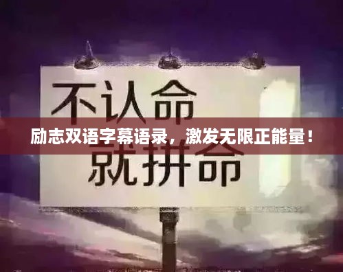 勵志雙語字幕語錄，激發(fā)無限正能量！