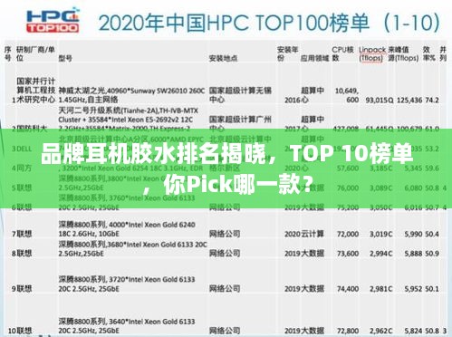品牌耳機(jī)膠水排名揭曉，TOP 10榜單，你Pick哪一款？