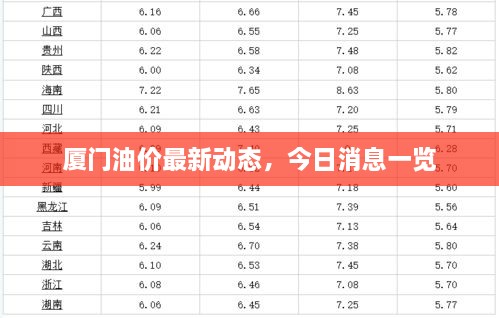 廈門油價(jià)最新動(dòng)態(tài)，今日消息一覽