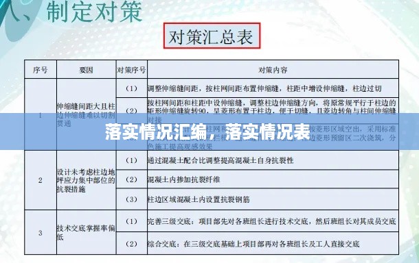 落實(shí)情況匯編，落實(shí)情況表 