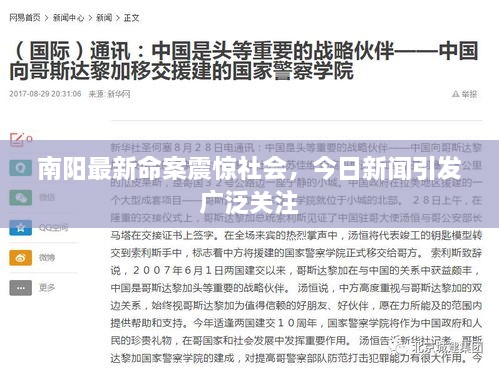 南陽最新命案震驚社會(huì)，今日新聞引發(fā)廣泛關(guān)注