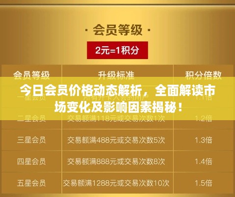 今日會員價格動態(tài)解析，全面解讀市場變化及影響因素揭秘！