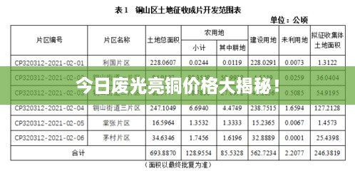 今日廢光亮銅價(jià)格大揭秘！