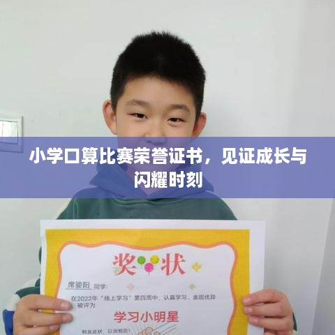 小學(xué)口算比賽榮譽(yù)證書，見證成長(zhǎng)與閃耀時(shí)刻
