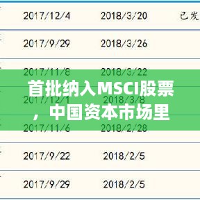 首批納入MSCI股票，中國資本市場里程碑事件揭曉！