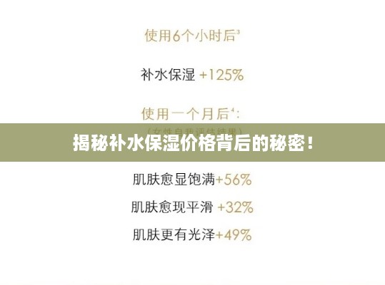 揭秘補(bǔ)水保濕價(jià)格背后的秘密！