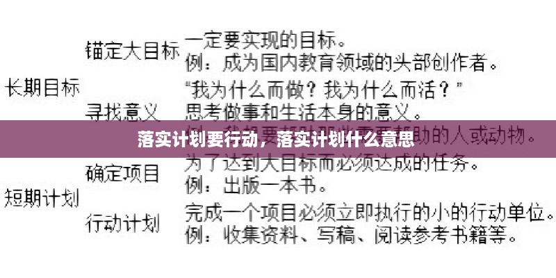 落實(shí)計劃要行動，落實(shí)計劃什么意思 