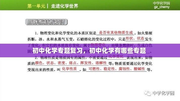初中化學(xué)專題復(fù)習(xí)，初中化學(xué)有哪些專題 