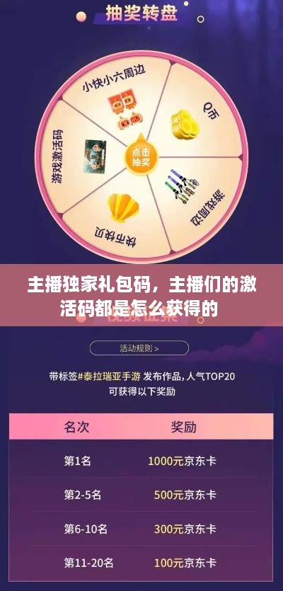 主播獨家禮包碼，主播們的激活碼都是怎么獲得的 