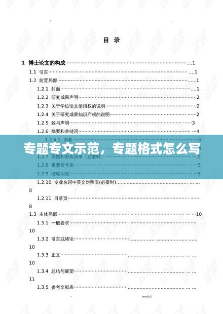 專題專文示范，專題格式怎么寫 